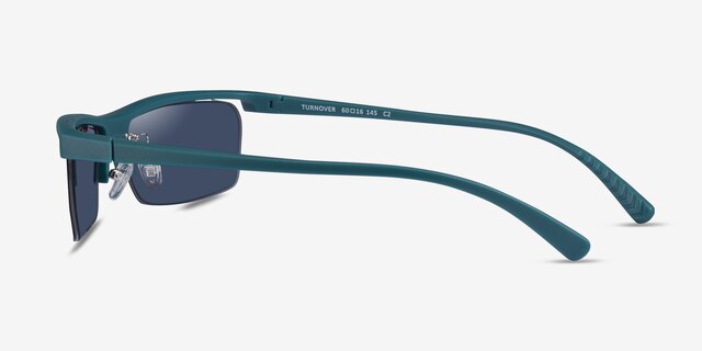 Turnover Matte Teal PlasticSunglass Frames from EyeBuyDirect, Side View