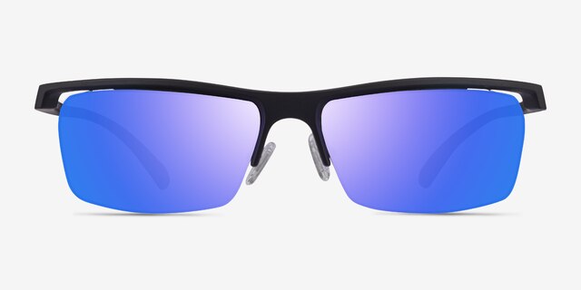 Turnover Matte Black PlasticSunglass Frames from EyeBuyDirect, Front View