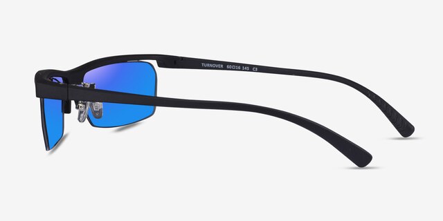 Turnover Matte Black PlasticSunglass Frames from EyeBuyDirect, Side View