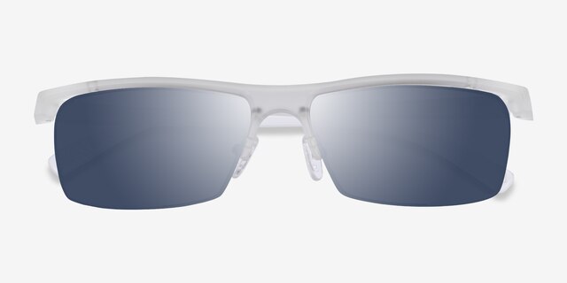 Turnover Matte Clear PlasticSunglass Frames from EyeBuyDirect, Closed View