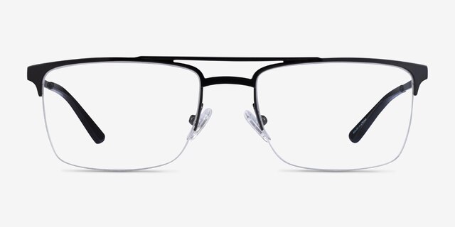 Huddle Black MetalEyeglass Frames from EyeBuyDirect, Front View