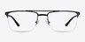 Huddle Black MetalEyeglass Frames from EyeBuyDirect, Front View