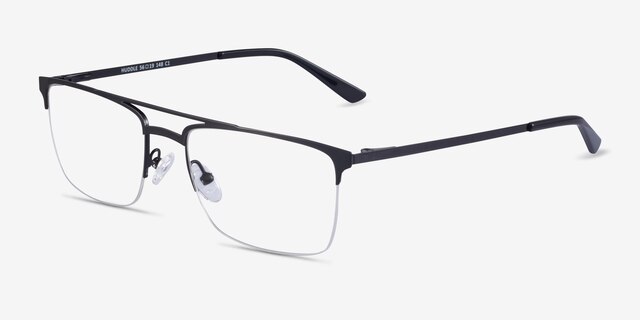 Huddle Black MetalEyeglass Frames from EyeBuyDirect, Angle View