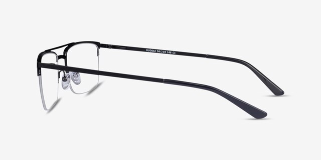 Huddle Black MetalEyeglass Frames from EyeBuyDirect, Side View