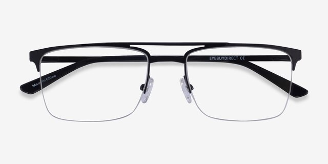 Huddle Black MetalEyeglass Frames from EyeBuyDirect, Closed View