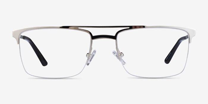 Huddle Silver Metal Eyeglass Frames from EyeBuyDirect