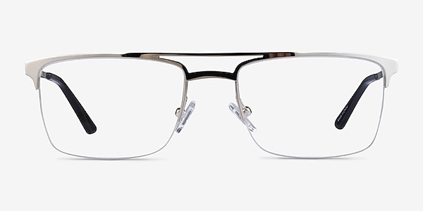 Huddle Silver Metal Eyeglass Frames