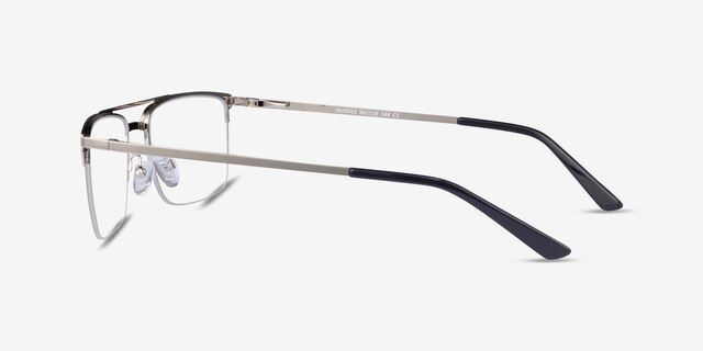Huddle Silver MetalEyeglass Frames from EyeBuyDirect, Side View