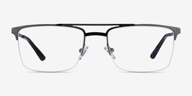 Huddle Gunmetal MétalMontures de lunettes de vue d'EyeBuyDirect, Vue de Face