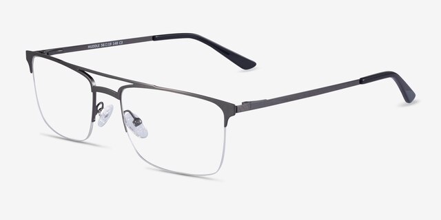 Huddle Gunmetal MétalMontures de lunettes de vue d'EyeBuyDirect, Vue d'Angle