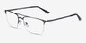 Huddle Gunmetal MétalMontures de lunettes de vue d'EyeBuyDirect, Vue d'Angle