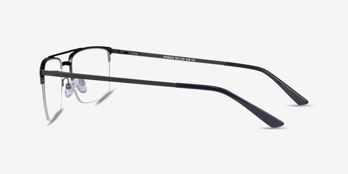 Huddle Gunmetal Metal Eyeglass Frames from EyeBuyDirect