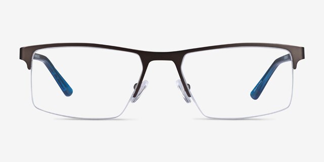 Interception Brown  Blue MetalEyeglass Frames from EyeBuyDirect, Front View