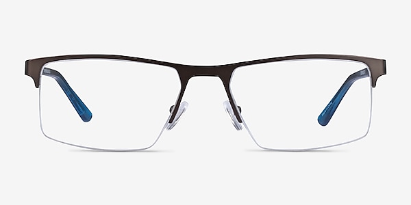 Interception Brown  Blue Metal Eyeglass Frames