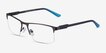 Interception Brown Blue MetalEyeglass Frames from EyeBuyDirect, Angle View