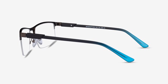 Interception Brown  Blue MetalEyeglass Frames from EyeBuyDirect, Side View