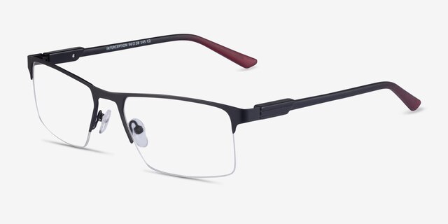 Interception Black  Red MétalMontures de lunettes de vue d'EyeBuyDirect, Vue d'Angle
