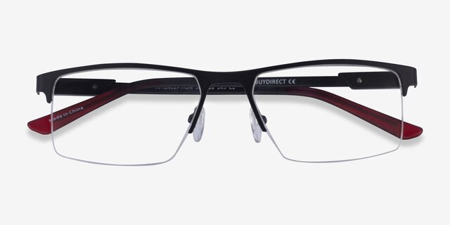 Interception Black  Red MétalMontures de lunettes de vue d'EyeBuyDirect, Vue Rapprochée