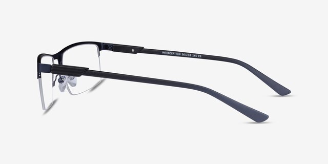 Interception Blue  Black MetalEyeglass Frames from EyeBuyDirect, Side View