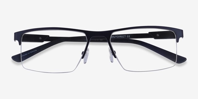 Interception Blue  Black MetalEyeglass Frames from EyeBuyDirect, Closed View