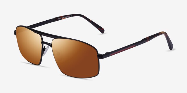Punt Black Tortoise AcetateSunglass Frames from EyeBuyDirect, Angle View