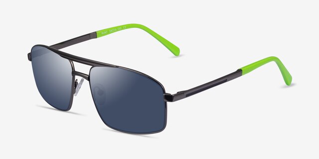 Punt Gunmetal Green AcétateSoleil de Lunette de vue d'EyeBuyDirect, Vue d'Angle