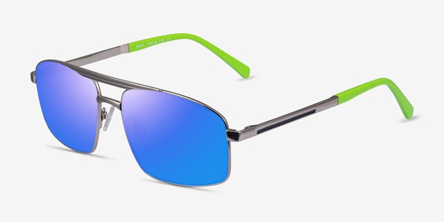 Punt Silver Green AcetateSunglass Frames from EyeBuyDirect, Angle View
