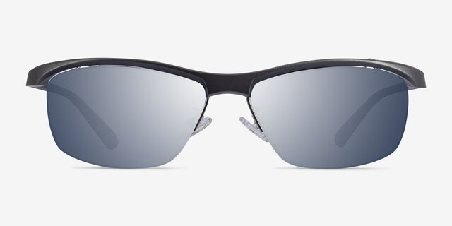 Yard Matte Gray Black PlasticSunglass Frames from EyeBuyDirect, Front View