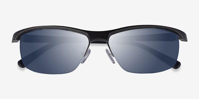 Yard Matte Gray Black PlasticSunglass Frames from EyeBuyDirect, Closed View