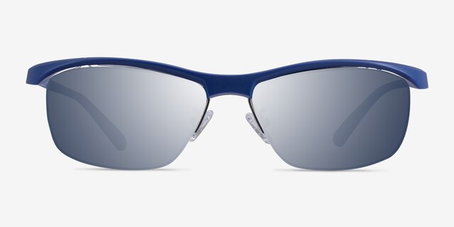 Yard Matte Navy PlasticSunglass Frames from EyeBuyDirect, Front View