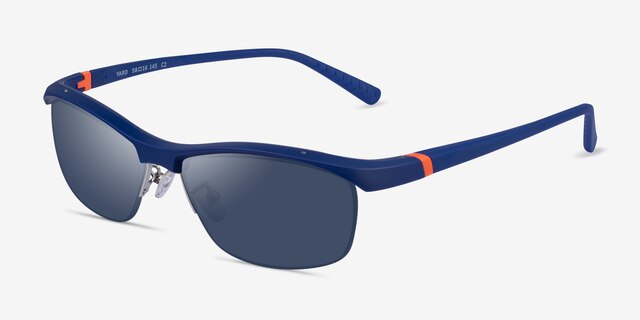 Yard Matte Navy PlasticSunglass Frames from EyeBuyDirect, Angle View