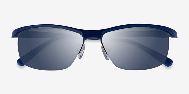 Yard Matte Navy PlasticSunglass Frames from EyeBuyDirect, Closed View
