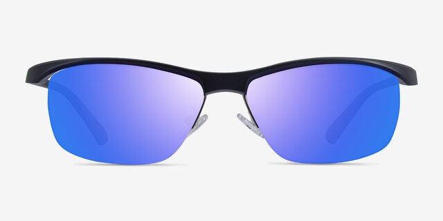 Yard Matte Black PlasticSunglass Frames from EyeBuyDirect, Front View