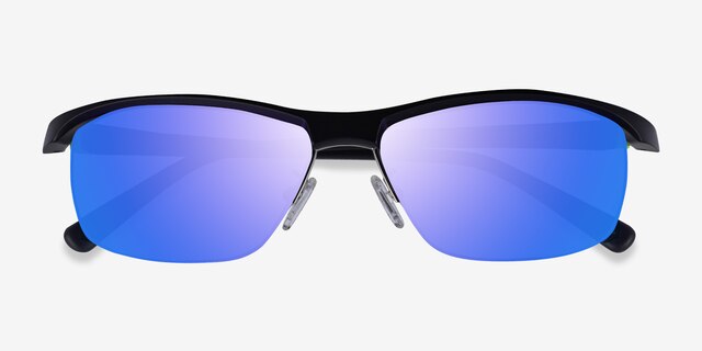 Yard Matte Black PlasticSunglass Frames from EyeBuyDirect, Closed View
