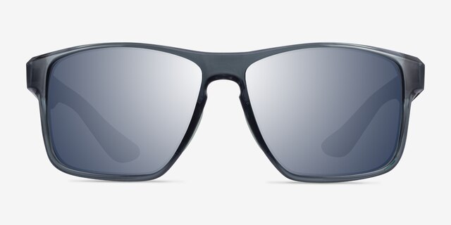 Running Gray Green PlasticSunglass Frames from EyeBuyDirect, Front View