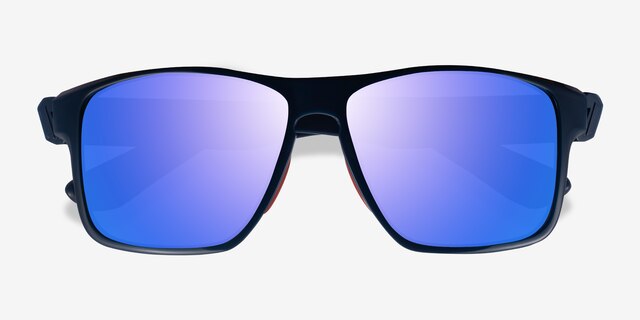 Running Blue Red PlasticSunglass Frames from EyeBuyDirect, Closed View