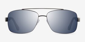 Center Gunmetal Black Métal Soleil de Lunette de vue d'EyeBuyDirect, Vue de Face