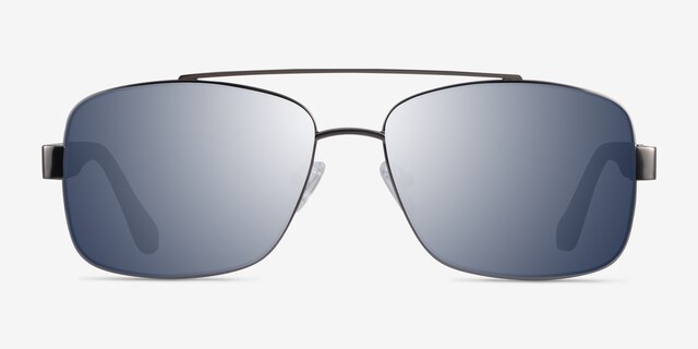 Center Gunmetal Black MetalSunglass Frames from EyeBuyDirect, Front View