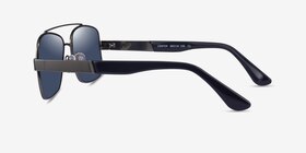 Center Gunmetal Black Métal Soleil de Lunette de vue d'EyeBuyDirect, Vue de Côté
