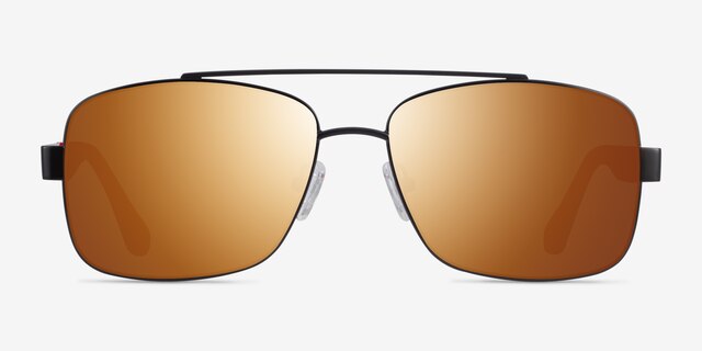 Center Black Red MetalSunglass Frames from EyeBuyDirect, Front View