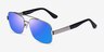 Center Silver Black MetalSunglass Frames from EyeBuyDirect, Angle View