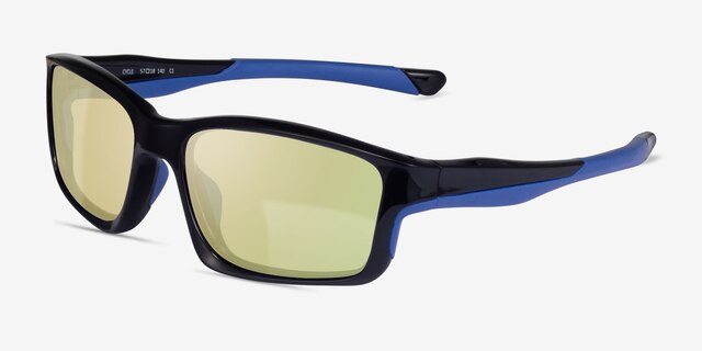 Cycle Black Blue PlasticSunglass Frames from EyeBuyDirect, Angle View