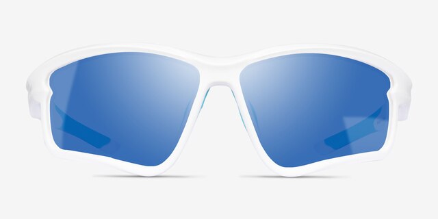 Flip White PlasticSunglass Frames from EyeBuyDirect, Front View