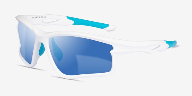 Flip White PlasticSunglass Frames from EyeBuyDirect, Angle View