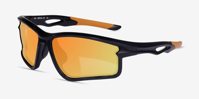 Flip Black PlasticSunglass Frames from EyeBuyDirect, Angle View