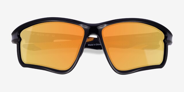 Flip Black PlasticSunglass Frames from EyeBuyDirect, Closed View