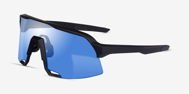 Moto Noir PlastiqueSoleil de Lunette de vue d'EyeBuyDirect, Vue d'Angle