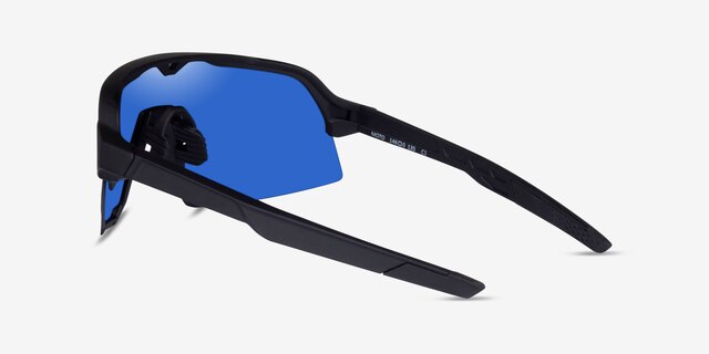 Moto Noir PlastiqueSoleil de Lunette de vue d'EyeBuyDirect, Vue de Côté