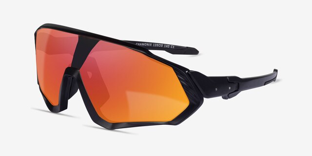 Chamonix Black PlasticSunglass Frames from EyeBuyDirect, Angle View