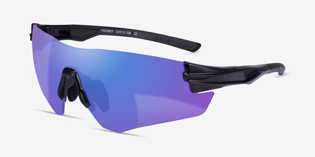 Tourney Black PlasticSunglass Frames from EyeBuyDirect, Angle View